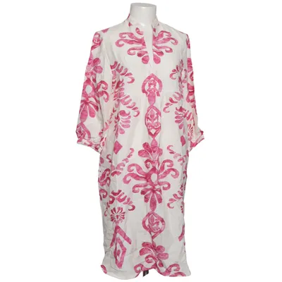 Robe (Blanc, Rose) de Va Bene Lin, Viscose