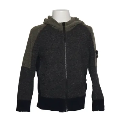 Sweat à capuche (Gris, Bleu) de Stone Island Junior Acrylique, Laine d'alpaga, Élasthane, Polyamide