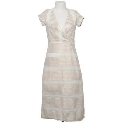 Slå-om-kjole (Beige, Hvid) fra Yargici Bomuld, Linned, Polyester
