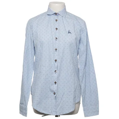 Shirt (Blauw, Wit) van Os Trachten Katoen