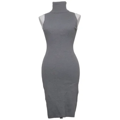 Robe à col roulé (Gris) de Moda International Coton, Polyamide