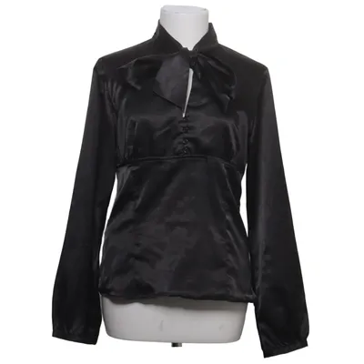 Pussy bow blouse (Black) from Zara Basic Elastane, Polyester