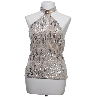 Halter neck top (Silver, Beige) from Arines Elastane, Polyester