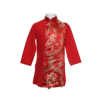 Cheongsam (Röd, Guldfärgad)