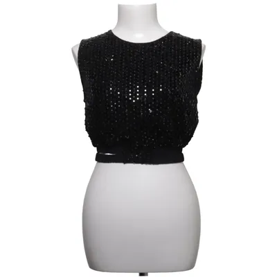 Crop top (Black) from Maje Cotton, Elastane, Polyester, Viscose