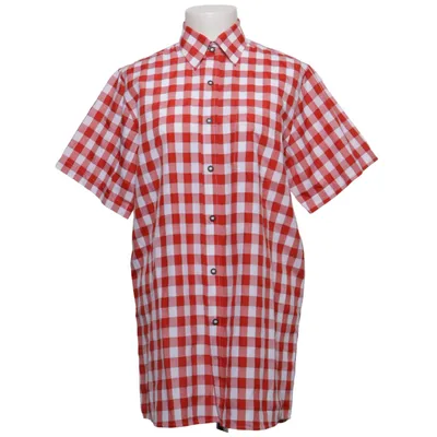Chemise à manches courtes (Rouge, Blanc) de Fuchs Trachtenmoden