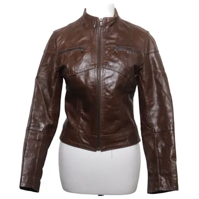 Läderjacka (Brun) från Sasch Polyester