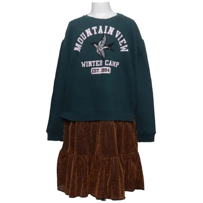 Robe (Vert, Marron) de M&S Kids Coton, Élasthane, Fibre métallique, Polyester