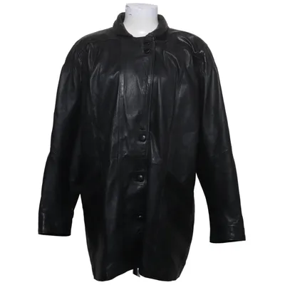Veste longue en cuir (Noir) de High Fashion