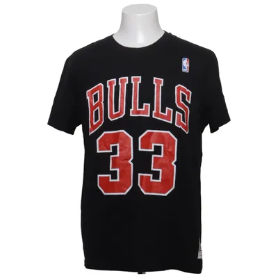 T-shirt (Zwart, Rood) van Hardwood Classics x Mitchell & Ness Organisch katoen