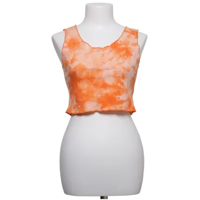 Crop top (Oranje, Wit) van Romwe Katoen, Polyester