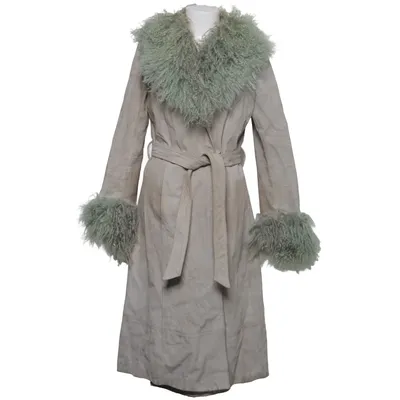Leren jas (Beige, Groen) van Urban Outfitters Polyester, Wol