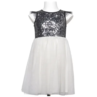 Flower girl dress (Black, White, Silver) from KappAhl Polyester