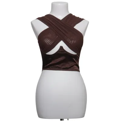 Halter neck top (Brown) from PrettyLittleThing Elastane, Polyester