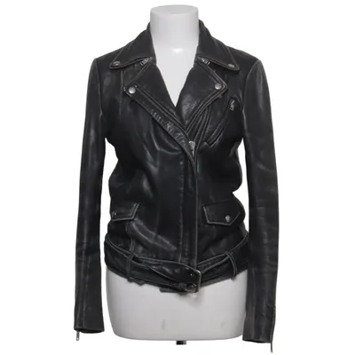 Bikerjacka (Svart) från Maje Bomull, Skinn, Polyester