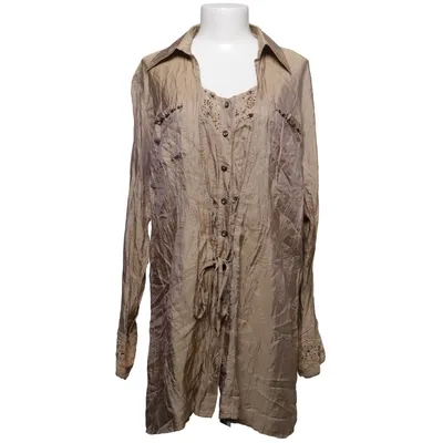 Blouse (Beige) de Crisca Acétate, Polyamide