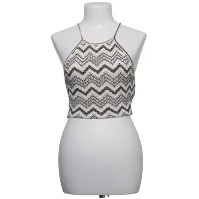 Halter neck top (Black, White) from Bershka Cotton, Polyester, Viscose