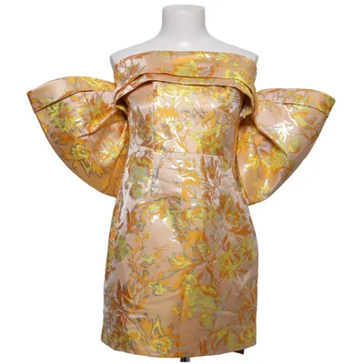 Cocktailkjole (Beige, Gul, Sølv) fra F&P Elastan, Polyester