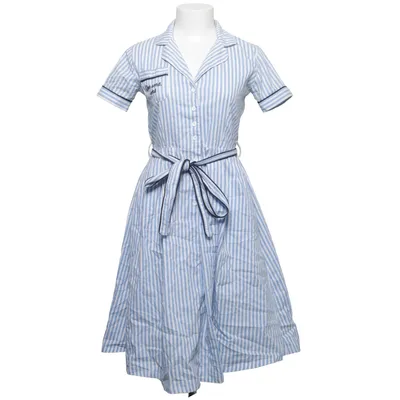 Skjortklänning (Blå, Vit) från Mademoiselle Yéyé Bomull, Elastan, Polyester