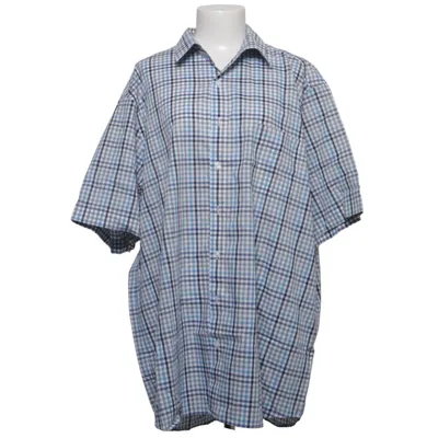 Short sleeve shirt (Blue, Gray, White) from Walbusch Cotton