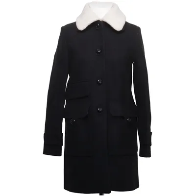 Frakke (Sort, Hvid) fra Maje Akryl, Polyamid, Polyester, Viscose, Uld