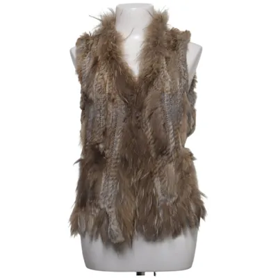 Bont gilet (Bruin, Grijs) van Hollies Vossenbont, Konijnenbont
