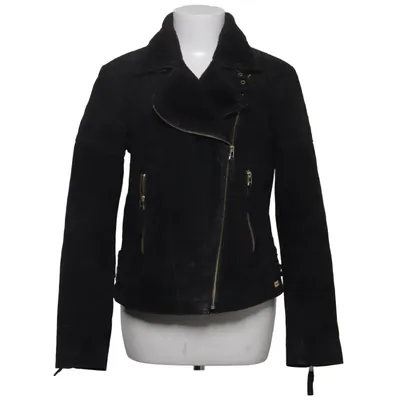 Leren jack (Zwart) van Freaky Nation Acryl, Katoen, Leer, Polyester