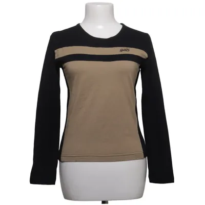 Långärmad t-shirt (Svart, Beige) från US40 Bomull, Elastan