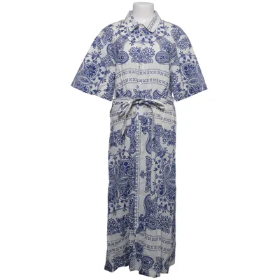 Blousejurk (Blauw, Wit) van H&M Linnen, Katoen