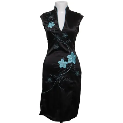 Cheongsam (Svart, Turkos) från Jane Norman Elastan, Polyamid, Polyester