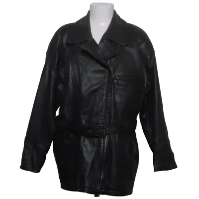 Leather coat (Black) from New Fast Leather, Polyester
