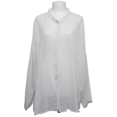 Blouse (White, Black) from Zizzi Polyester