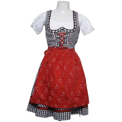 Dirndl (Röd, Svart, Vit) från Gina Bomull