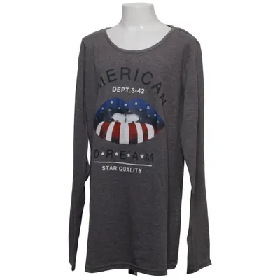 T-shirt à manches longues (Gris, Multicolore) de Lemon Beret Coton, Polyester