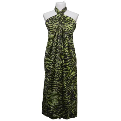 Robe dos-nu (Noir, Jaune) de Ganni Élasthane, Soie