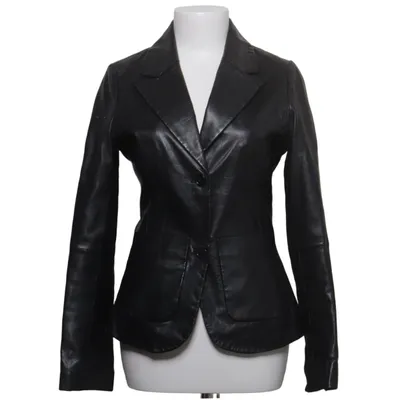 Leren blazer (Zwart) van Silver Creek Leer, Polyester