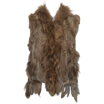 Gilet en fourrure (Marron, Beige) de Hollies Stockholm Fourrure de lapin