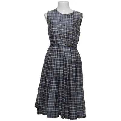 Kjole (Blå, Hvid) fra 'S MaxMara Bomuld, Silke, Uld