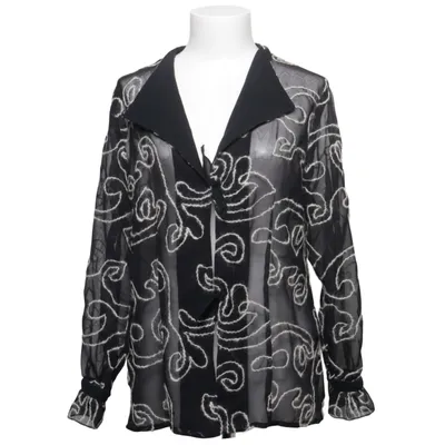 Bluse (Sort, Hvid) fra Merrytime Akryl, Polyamid, Polyester, Uld