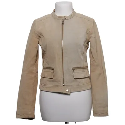 Veste en cuir (Beige) de Mango Cuir, Polyester