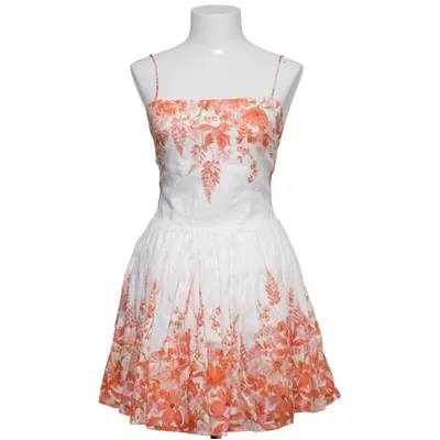 Klänning (Vit, Orange) från H&M Premium Quality Bomull, Linne