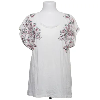 T-shirt (White, Multicolored) from Beach Time Cotton, Viscose