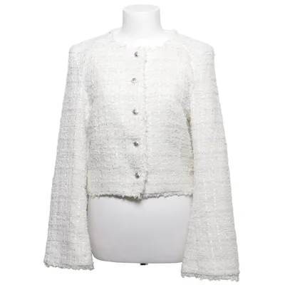 Jacka (Vit, Silverfärgad) från Gina Tricot Bomull, Metallfiber, Polyester, Viskos