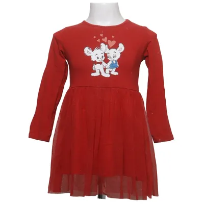 Klänning (Röd) från Bamse by Lindex Bomull, Elastan, Polyester