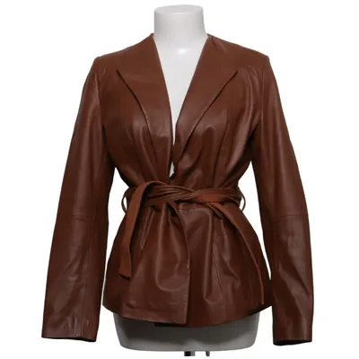 Læderjakke (Brun) fra Kara Læder, Polyester