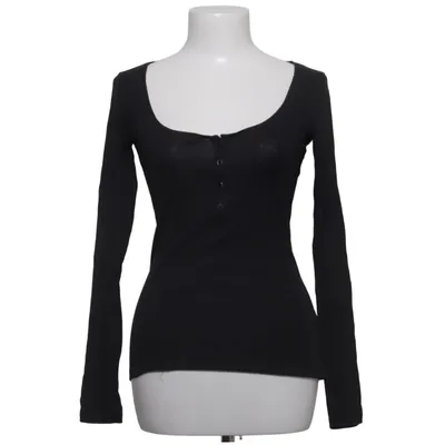 T-shirt manches longues (Noir) de H&M Basic Coton, Élasthane