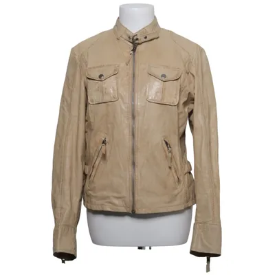 Safarijakke (Beige) fra Amy Gee Bomuld, Læder, Polyester
