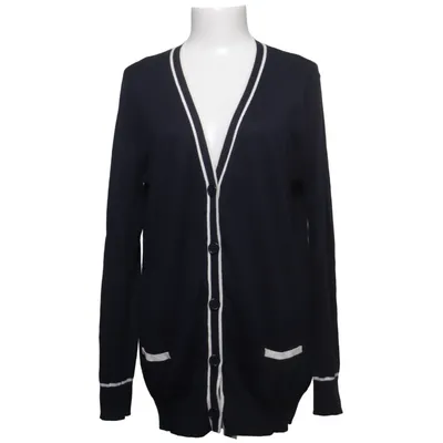 Cardigan (Blå, Hvid) fra Laura Clement Bomuld, Silke