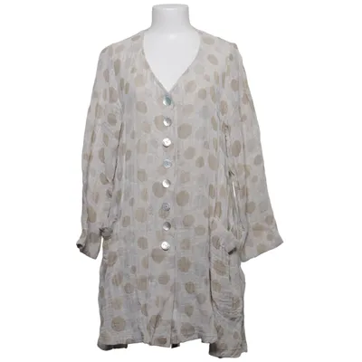 Jacket (Beige, White) from Ralston Cotton, Linen, Polyamide