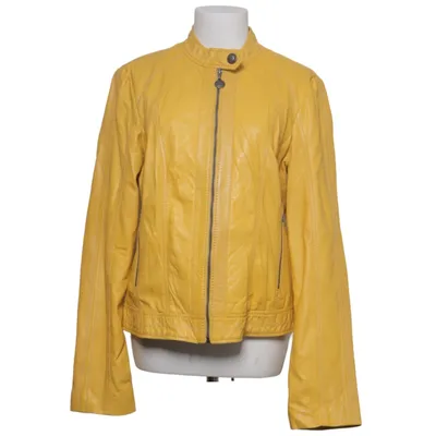 Læderjakke (Gul) fra EDC by ESPRIT Læder, Polyester
